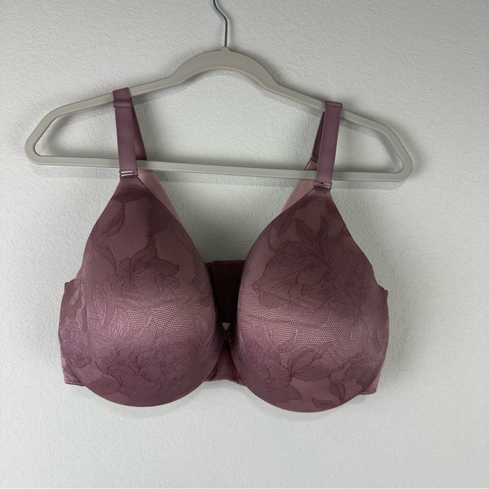 Cacique Pink Floral Lightly Lined Full Coverage Bra Size 38F